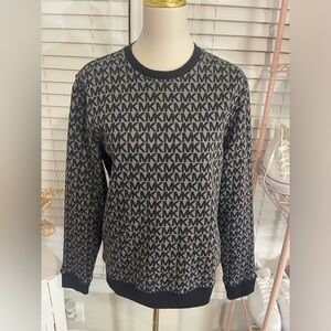 Michael Kors Monogram Black and Gray Crewneck Sweater